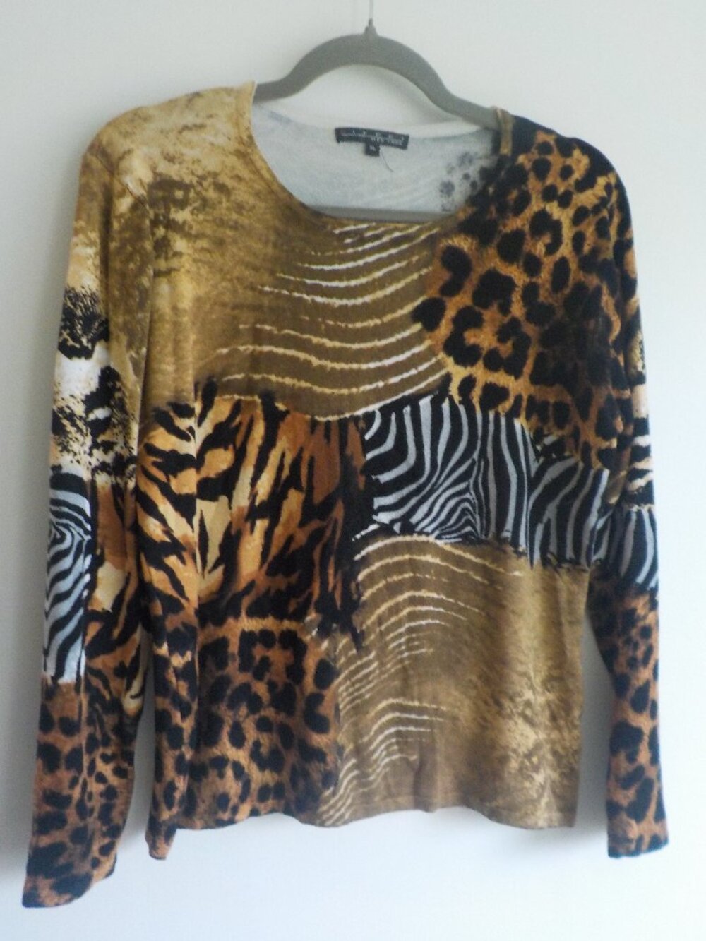 Pierri New York Pullover Sweater - X-Large - Animal Print Long Sleeve (2299)